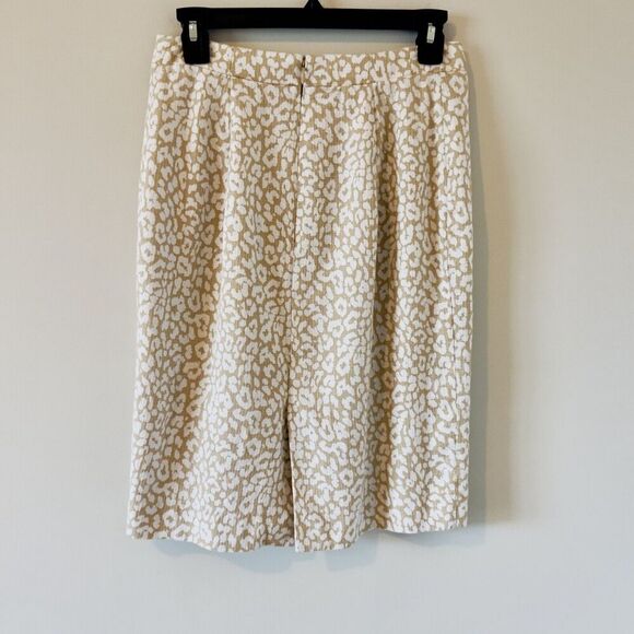 J. Crew Animal Print Fully Lined Pencil Skirt With Back Zipper snug Size 6 - Picture 2 of 4
